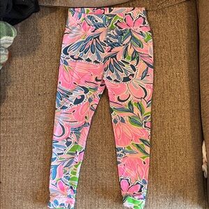 Lilly Pulitzer Pink and Blue Floral Kids Leggings
